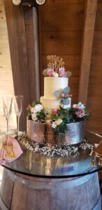 Cake table with decor close view